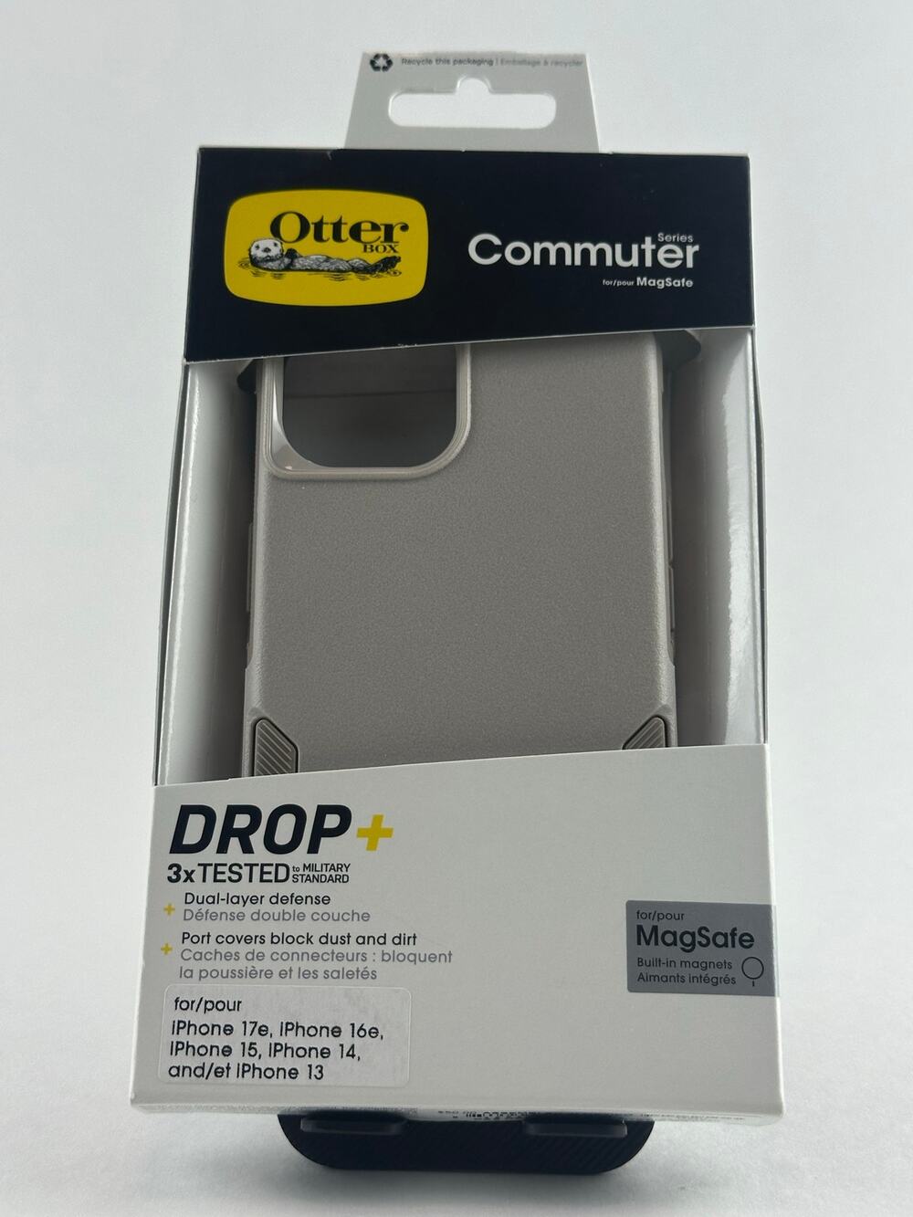 OtterBox Commuter Series iPhone 17e/16e/15/14/13 Gray Drop+ MagSafe Case NWT